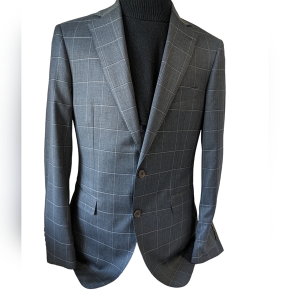 New . Alton Lane Gray Windowpane Tailor Fit Blazer... Size 40L - Picture 1 of 8